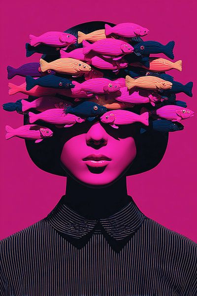 Dreams of Pisces in Magenta by Karina Brouwer