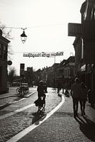 Bienvenue au Haagdijken - photo verticale en noir et blanc