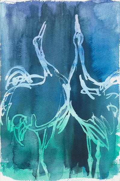 Grues dansantes - invers 1 par Retrotimes