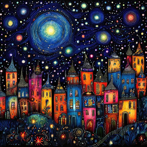 Starry night over the City by Bella Luna Fotografie