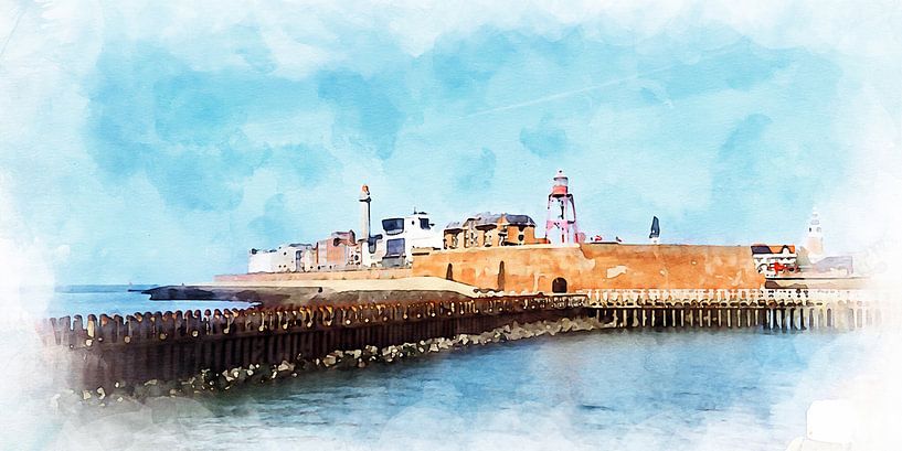 Watercolour painting of the Boulevard in Vlissingen, Zeeland by Danny de Klerk