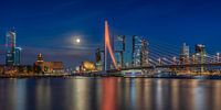 L'horizon de Rotterdam à la pleine lune