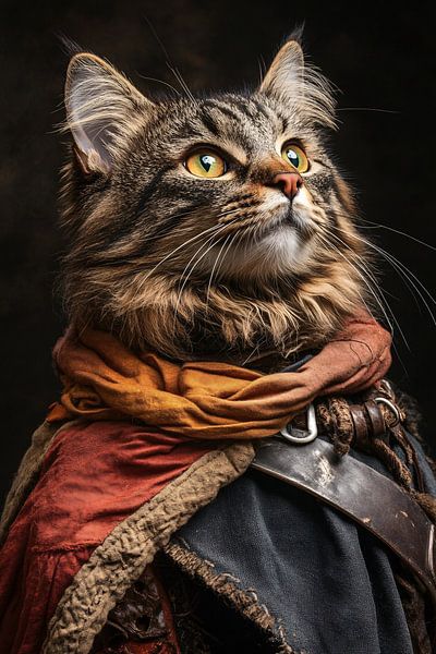 Medieval cat in portrait by Imperial Art House