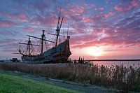 Batavia-Schiff bei Sonnenuntergang