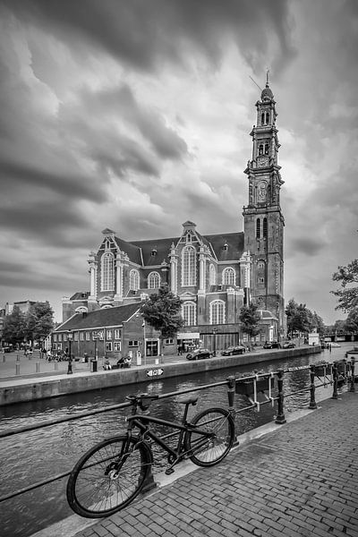 AMSTERDAM Westerkerk et Prinsengracht | monochrome par Melanie Viola