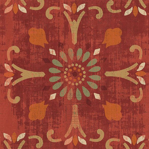 Marokkanisches Patchwork-roter Fliese IV, Pela Studio von Wild Apple