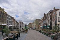 The Houtmarkt in Zutphen with empty terraces