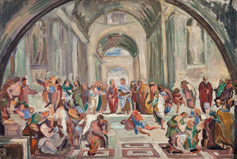 Die Schule von Athen. Kopie nach Raphael, Jens Adolf Jerichau von Meisterhafte Meister