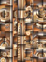 Wickerwork pattern mix brown