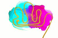 Goldene Linien in Türkis und Rosa