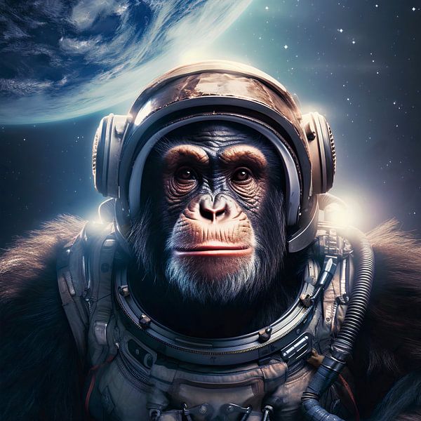 Affe im Weltraum von ARTemberaubend