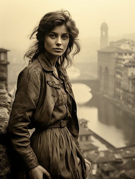 Reflecting above the rooftops of the city by Klaus Tesching - Art-AI