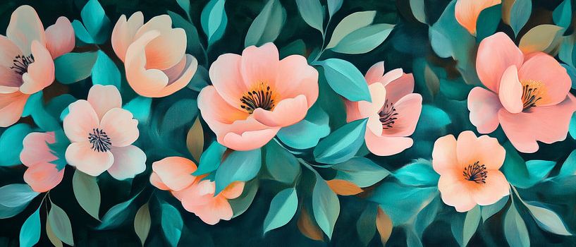 Splendid flowers in soft colours by Poster Art Shop