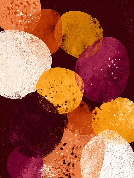 Abstracte Cirkels in Warme Tinten van Gypsy Galleria