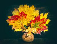 stilleven met herfst esdoorn bladeren