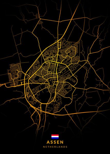 Carte de la ville d'Assen par Kenda Maruyama