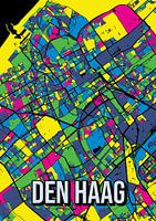 The Hague Pop Art Colourful City Map Poster