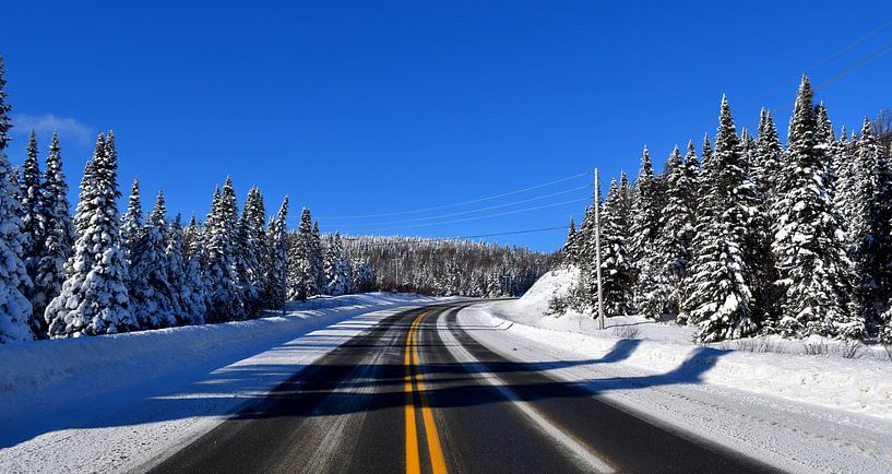 Eine Landstraße im Winter von Claude Laprise