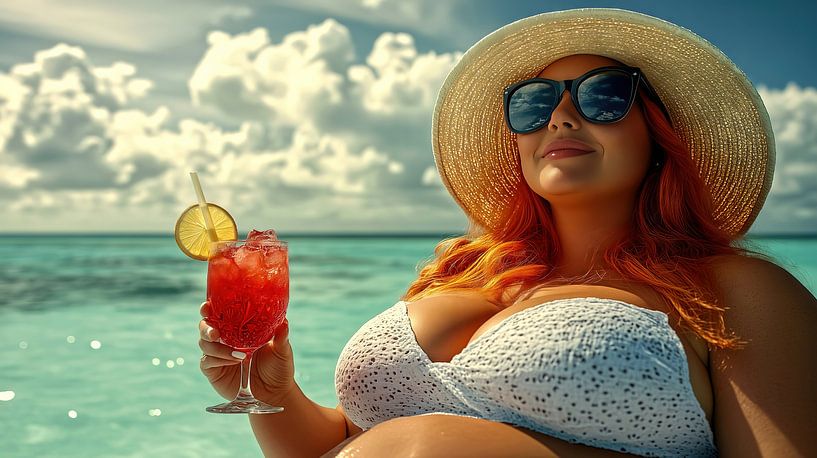 Une femme se détend sur la plage par Frank Heinz