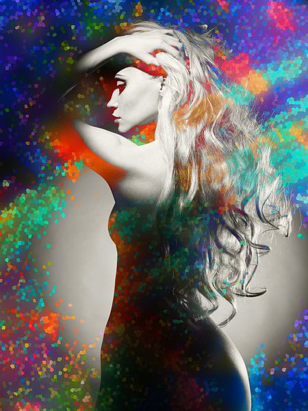 Sexy Woman With Hands In Her Hair by Art By Dominic