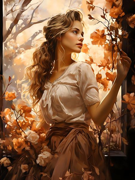 woman in the woods by PixelPrestige