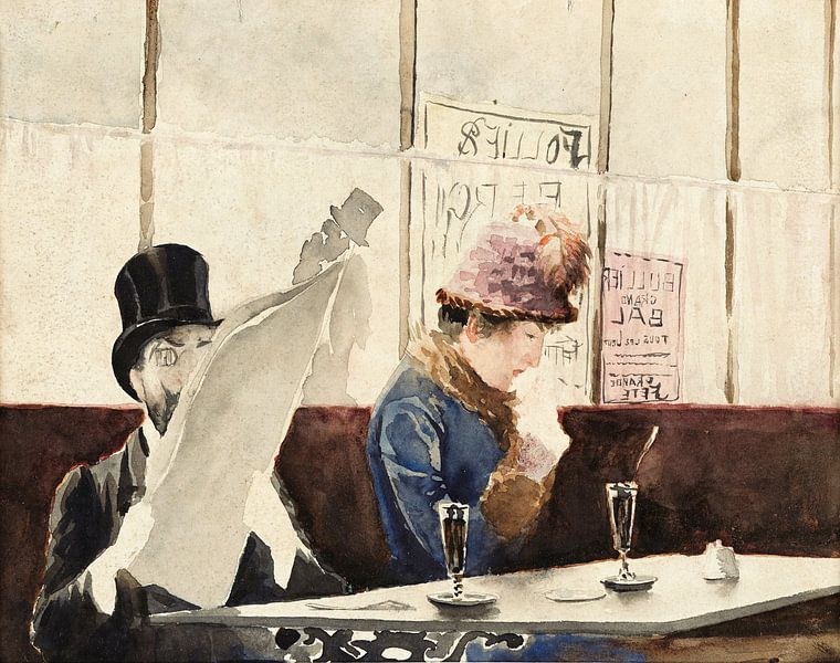 Scene in a café - Rodolfo Amoedo, 1890-1930 by Atelier Liesjes