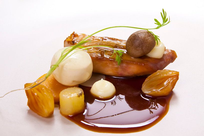 Prachtig gerecht van parelhoenfilet by Henny Brouwers