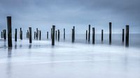 Strandpalen Petten aan Zee lange sluitertijd