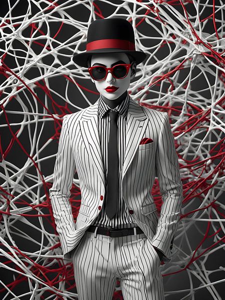 Mysteriöse Silhouette in schlichter Schwarz-Weiß-Welt von Bart Veeken