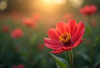 Nahaufnahme einer schönen roten Blume auf dem Feld