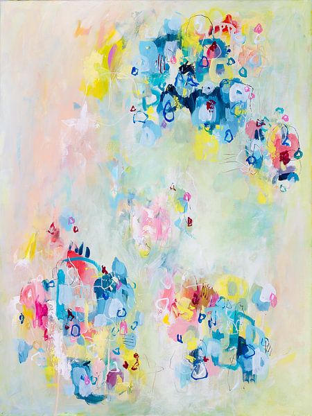 Auf geht's - abstrakte Malerei mit Pastelltönen von QEIMOY