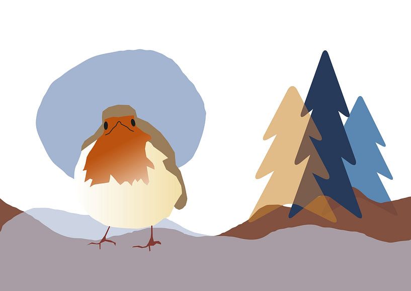 Robin dans les dunes par Artwork by Dagmar