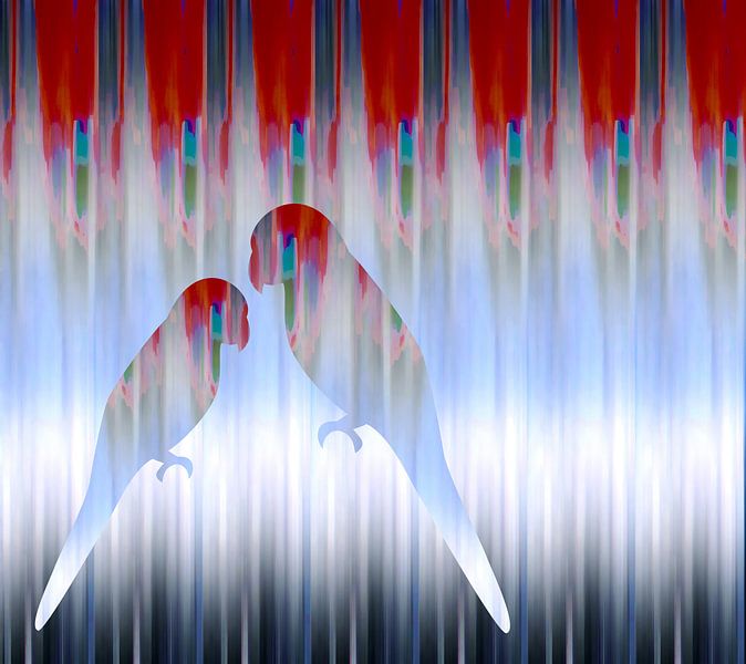 Papageien-Liebe ....  von Wil van der Velde/ Digital Art