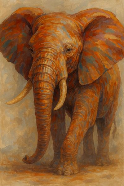 Feuriges Elefantenporträt von But First Framing