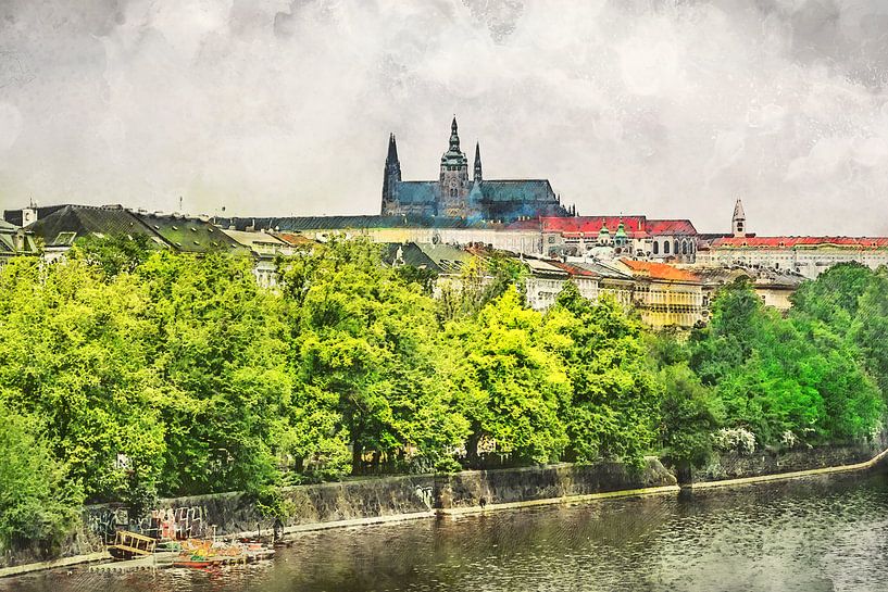 Prag Aquarell Kunst #Prag von JBJart Justyna Jaszke