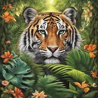 Majestic Tiger in the Jungle - Wildlife on Canvas