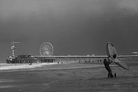 Windsurfing on the beach