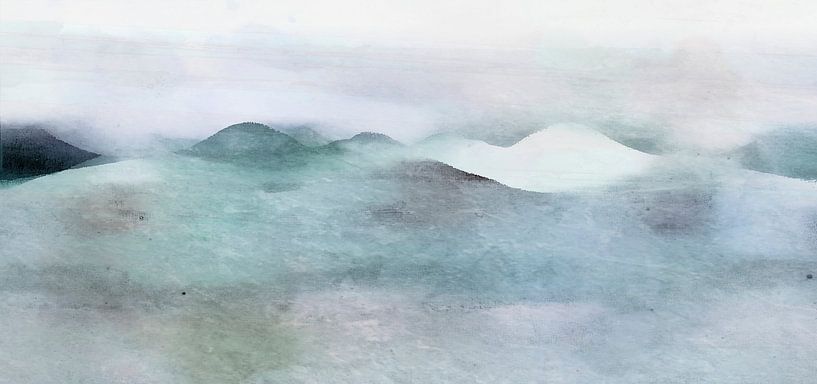 Japan Gebirge Landschaftsmalerei in aktuellen Farben von Mad Dog Art