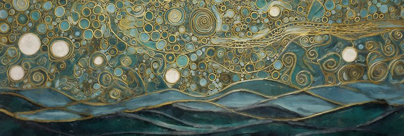 Goldenes Meer bei Nacht von Whale & Sons