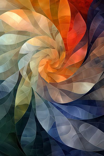 Abstrakte Farbspirale in lebhaften Farbtönen von Art & Soul Creations