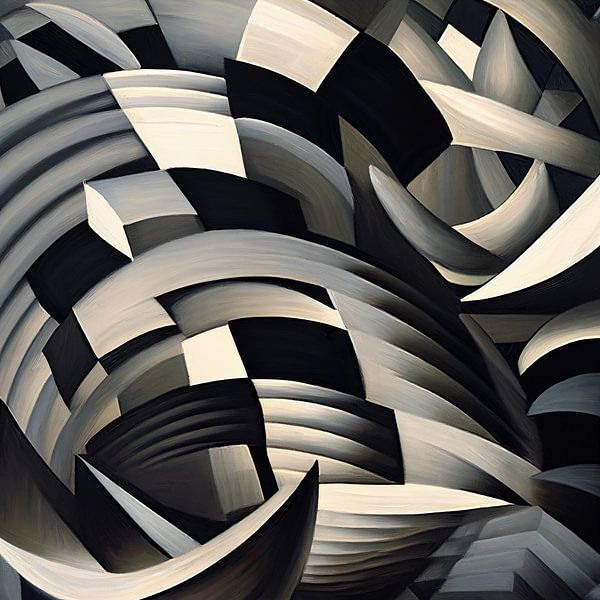 Abstract mix in beige and black by Bert Nijholt