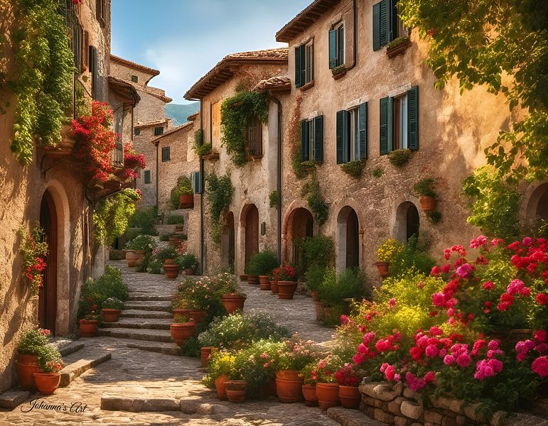 Romantisches Dorf 5 von Johannas Art Creations