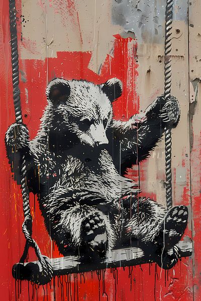 Bärenschaukel im Banksy-Stil von Imperial Art House