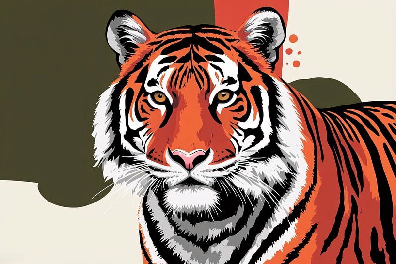 Portrait de tigre coloré en Pop Art par Imperial Art House