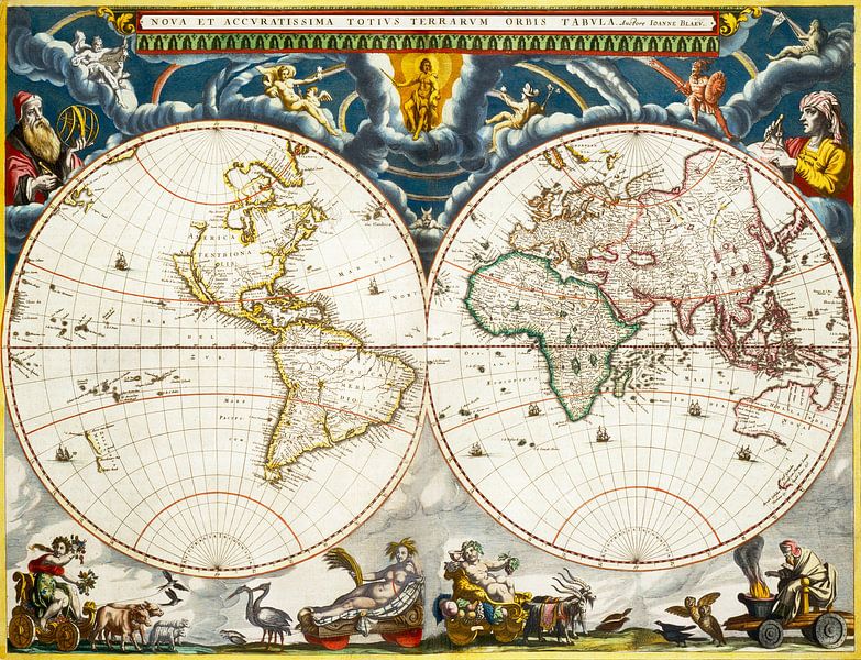 Nova et accuratissima totius terrarum orbis tabula, Joan Blaeu von Meisterhafte Meister