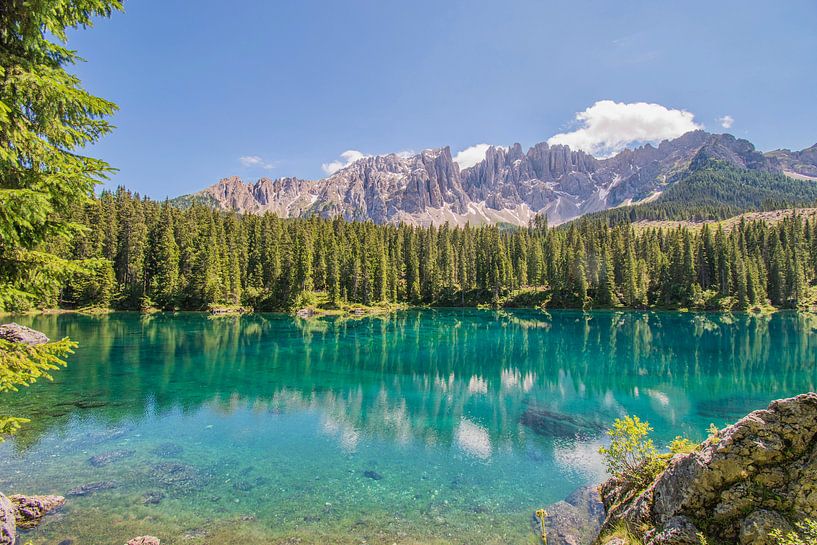 Carezza Lake, mountain lake in Italy by Bianca Kramer