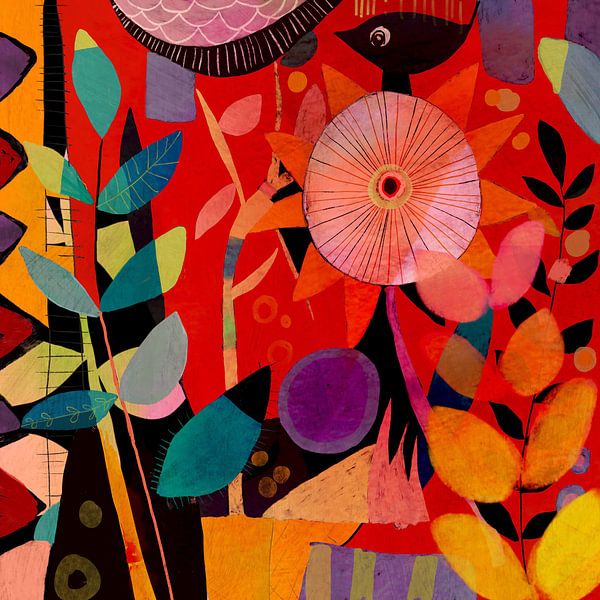 Mein Garten in Rot von annemiek art