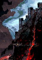 château dans les montagnes de larves