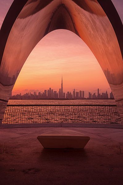 Magnifique coucher de soleil sur Dubaï par Leon Okkenburg