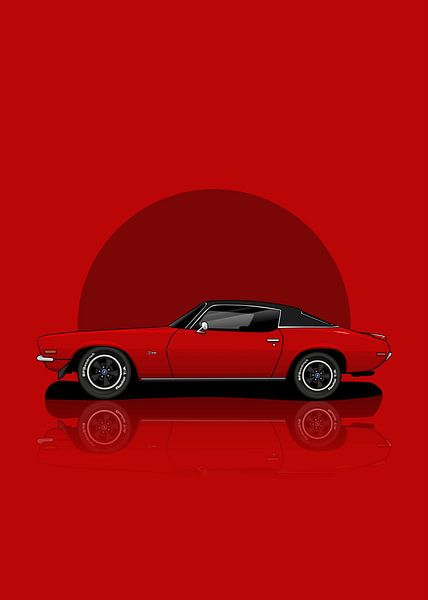 Kunst 1970 Chevrolet Camar Rot von D.Crativeart